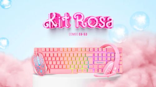 [Novo] Oportunidade! Kit Teclado Mouse Headset Gamer Rosa. Última Unidade!