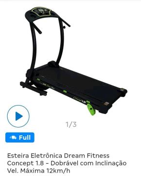 Esteira Eletrônica Dream Concept 1.8 até 110kg Bivolt
