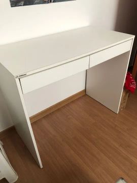 Mesa de Escritório Branca com 2 Gavetas
