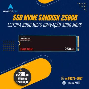 SSD 250GB SanDisk Plus NVMe M.2