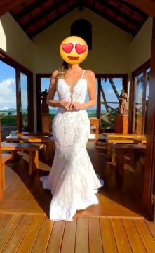 Vestido de noiva renda sereia