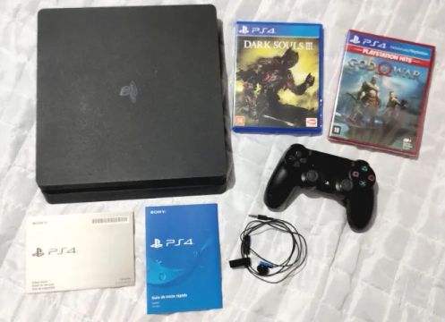 PS4 Slim 2 Jogos 1TB