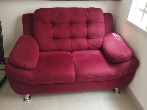 Sofá Poltrona pequeno Vermelho 2Lug