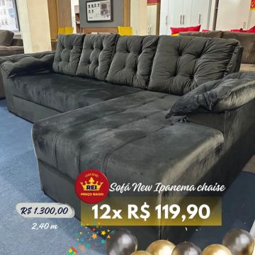 Sofá Chaise Novo Ipanema 4 assentos 12x de R$ 119,90
