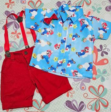 Conjunto Infantil Mario Bros - Tamanho 2 Anos