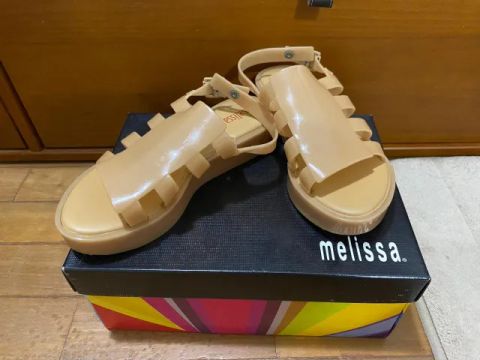 Sandália Melissa Bege - Flat - Tam. 35 - COM CAIXA
