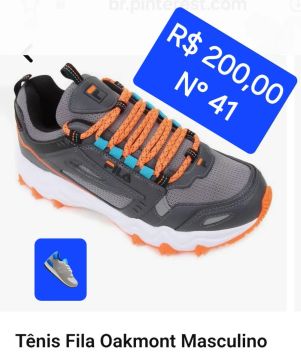 Tênis Fila Oakmont Masculino - Cinza - Tamanho 41