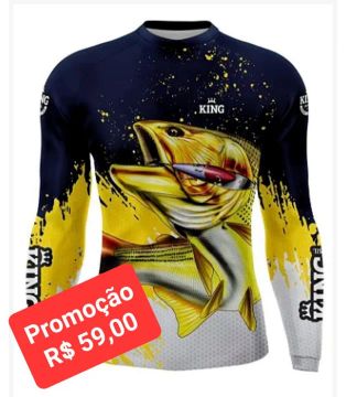 Camiseta de Pesca  Manga Longa Proteção UV  (G)