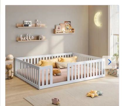 Cama de Bebê montessoriana com Grade de Segurança 