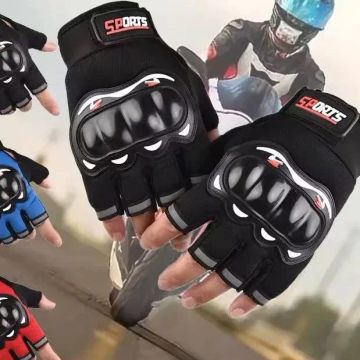 Luvas Motoqueiro, Ciclista. Meio Dedo, com refletivo, Unissex
