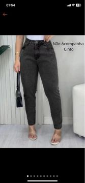 Calça Jeans Mom Preto