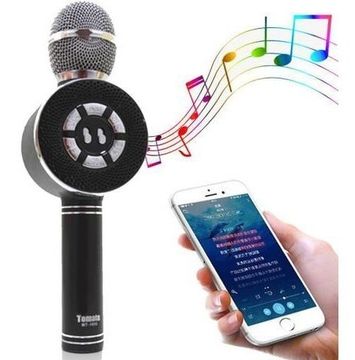 Microfone Bluetooth Sem Fio Karaokê C/ Led Fm Mt-1035