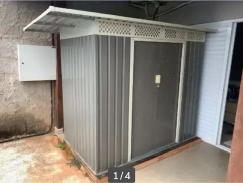 DEPÓSITO ABRIGO CONTAINER DE JARDIM - AÇO MESTER 2,57X1,42X1,84m