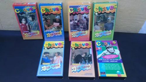 Chaves e sua Turma Fitas VHS vídeo, n° 1 ao 8 (exceto n°5), perfeito estado. E outros.