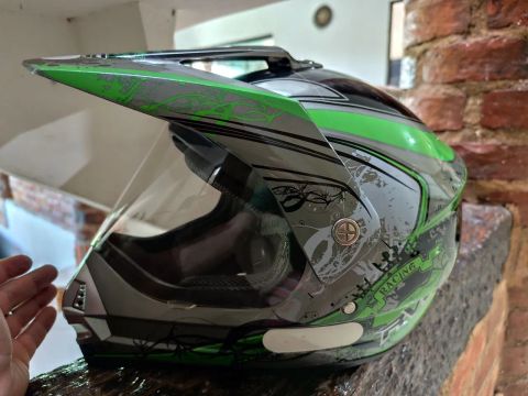 Capacete Motocross Preto e Verde