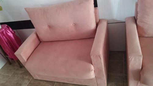 Sofá rosa 2 e 3 lugares