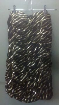 Vestido de festa drapeado com dourado Tam M