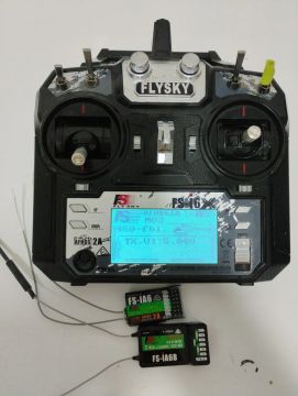 Rádio aeromodelismo Flysky FS-i6 com 2 receptores