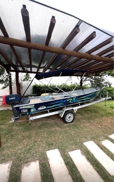 Barco alumínio motor 25hp completo 