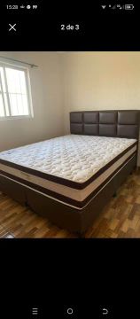 Cama Box Queen com Cabeceira colchão d45