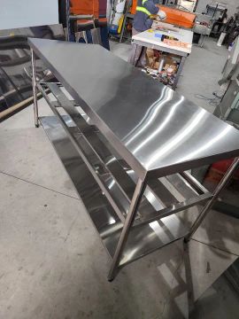 Mesa inox para cozinha Industrial/ 1, 80x60x90 