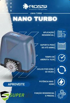 Motor de Portão Automático Rossi Nano Turbo - Novo