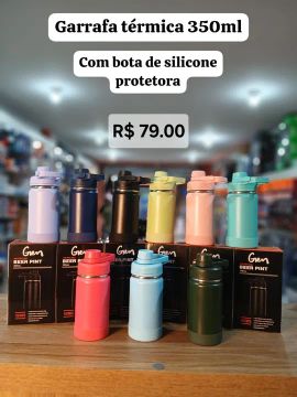 Garrafa Térmica 350ml com Bota de Silicone - Gen