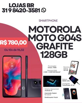 Smartphone Motorola Moto G04s Grafite 128GB 8GB