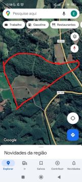 Terreno com área de 20 alqueires, Reserva legal+área de lavoura 