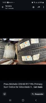 Pneu Michelin 225/60 R17 99v Primacy Suv+