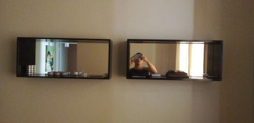 Vendo 2 nichos pretos com espelho 100 reais cada