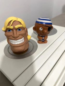 Bonecos de borracha vintage cabeças do Armstrong e Pirata do lula pirata 