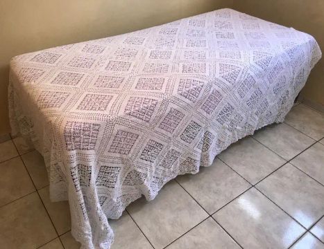 Colcha de crochê solteiro
