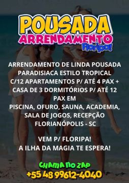 Arrendamento de pousada em Florianópolis SC