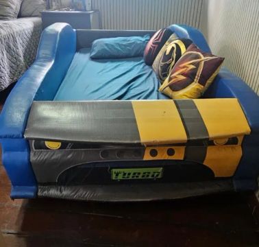 Cama Carro Smile - Solteiro - Estofada - Pneus Embutidos