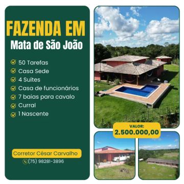 FAZENDA EM MATA DO SÃO JOÃO - 50 TAREFAS
