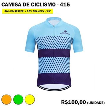 Camisa de Ciclismo Azul Detalhada