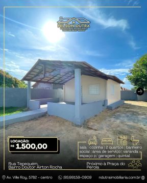 Casa disponível para locação no Bairro Doutor Airton Rocha 