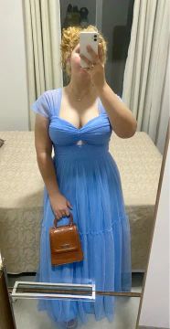 Vestido Azul Claro de Festa