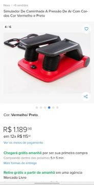 Simulador de Caminhada A Pressão De Ar Vermelho e Preto