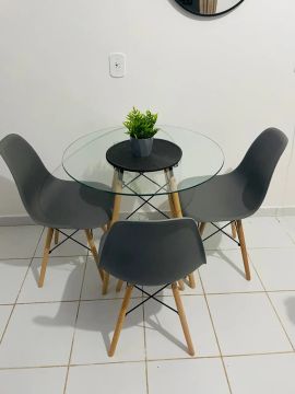 Conjunto de Mesa de Jantar com 3 Cadeiras