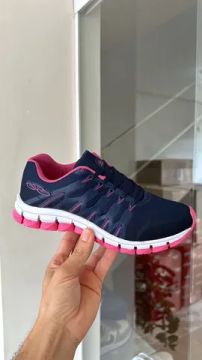 Tênis Olympikus Feminino azul marinho rosa branco