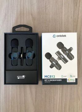 Kit 2 Microfones sem fio profissional para iPhone