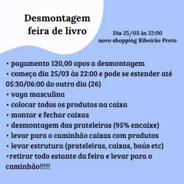 Desmontagem feira de livro 