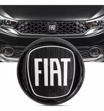 Emblema Dianteiro Grade 12cm Preto Fiat Argo 2017 18 19 A 21