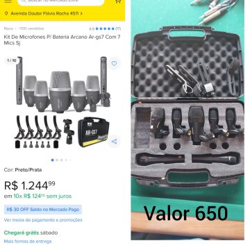 Kit de Microfones para Bateria Arcano AR-GS7 - 7 Microfones