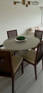 Mesa de Jantar Moderna Tampo em vidro Tendency 110 x 110 cm