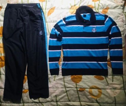 Camisa Oficial do Grêmio Tricolor Manga Longa G e Calça de abrigo do Grêmio GG