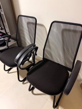 2 Cadeiras de Escritório Mesh Preta