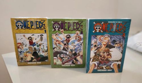 Mangá One Piece 3 em 1 kit Vol. 1, Vol. 2 e Vol. 3 Lacrados